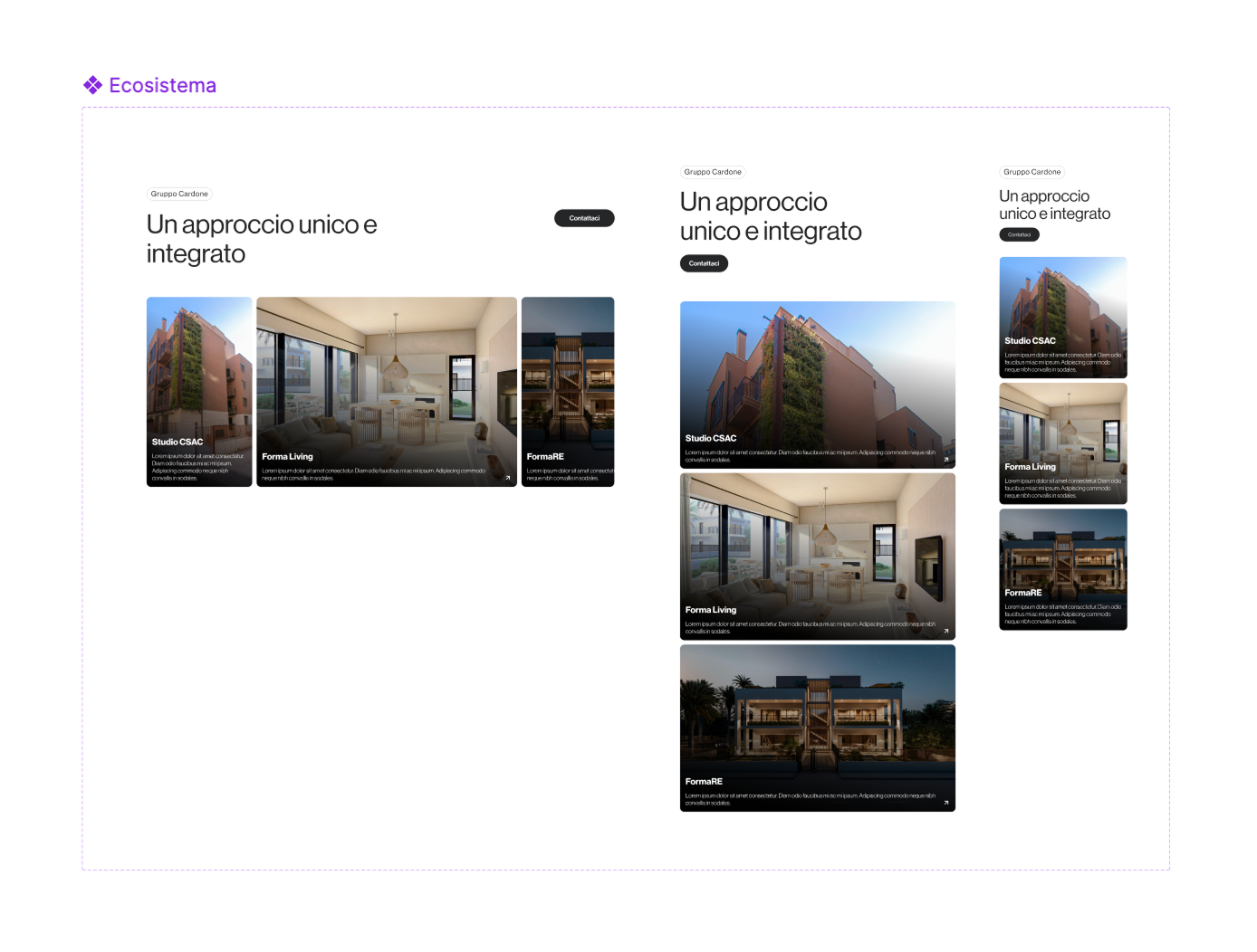 Website Redesign — Responsive layout overview across desktop, tablet and mobile